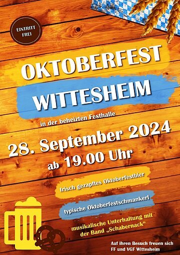 Oktoberfest VGF und Freiwillige Feuerwehr Wittesheim